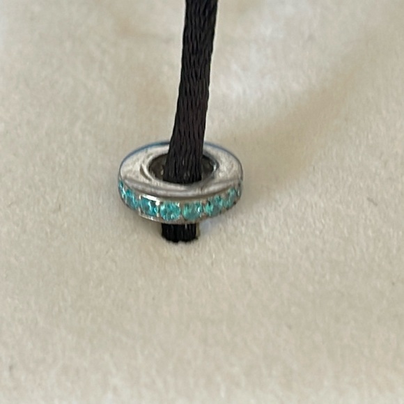 Charmed Memories Blue CZ spacer sterling silver compatible w Pandora - Picture 1 of 1
